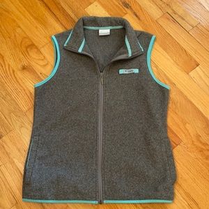 Columbia PFG Zip-Up Vest.  Women’s Size Small. POCKETS. Gray/Aqua